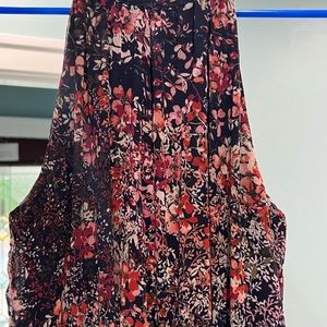 Navy Blue Floral Maxi Dress